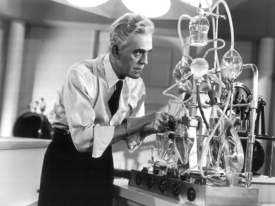 Boris Karloff in the laboratory