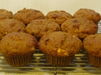 Spiced Persimmon and Walnut Muffins