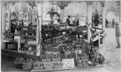 Farmers' Market on the Santa Fe Plaza Bandstand circa 1886