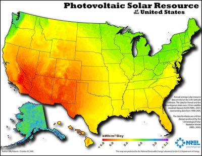 NREL Solar Photovoltaic Resource Map