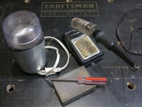 Repaired Coffee Grinder and Tools