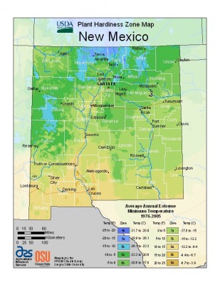 2012 USDA Plant Hardiness Zone Map for New Mexico 2012 USDA Plant Hardiness Zone Map for New Mexico